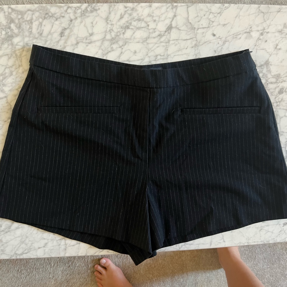 Zara Navy Pinstripe Hot Pants
